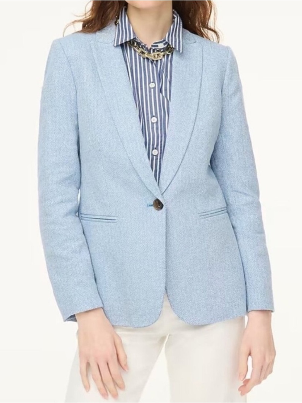 J. Crew Herringbone Schoolboy  Blazer in linen/cotton blend, NWT, Size 8
